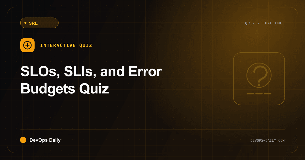 SLOs, SLIs, and Error Budgets Quiz